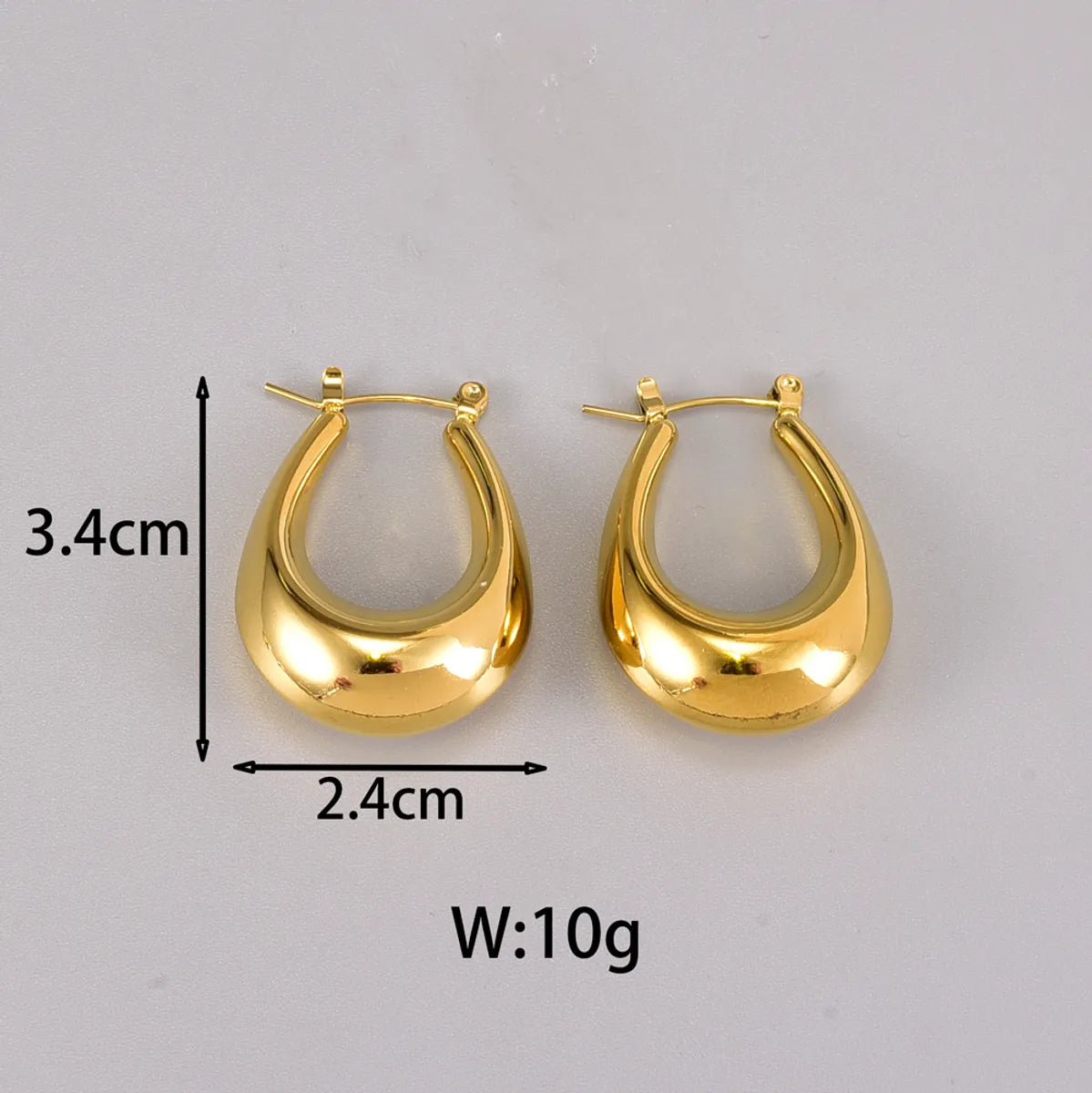 1 Pair Simple Style Classic Style C Shape Plating 304 Stainless Steel Titanium Steel 18K Gold Plated Ear Studs