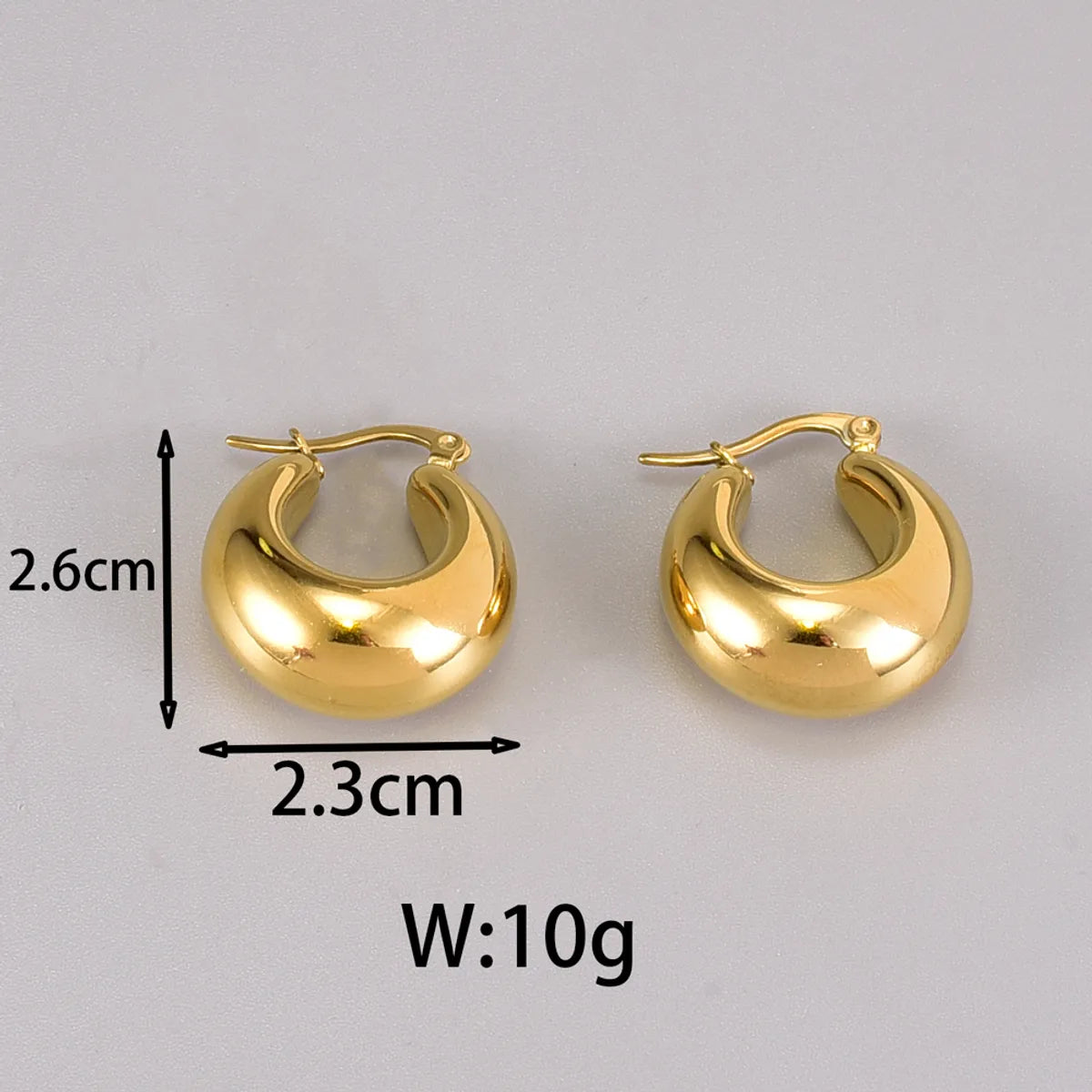 1 Pair Simple Style Classic Style C Shape Plating 304 Stainless Steel Titanium Steel 18K Gold Plated Ear Studs