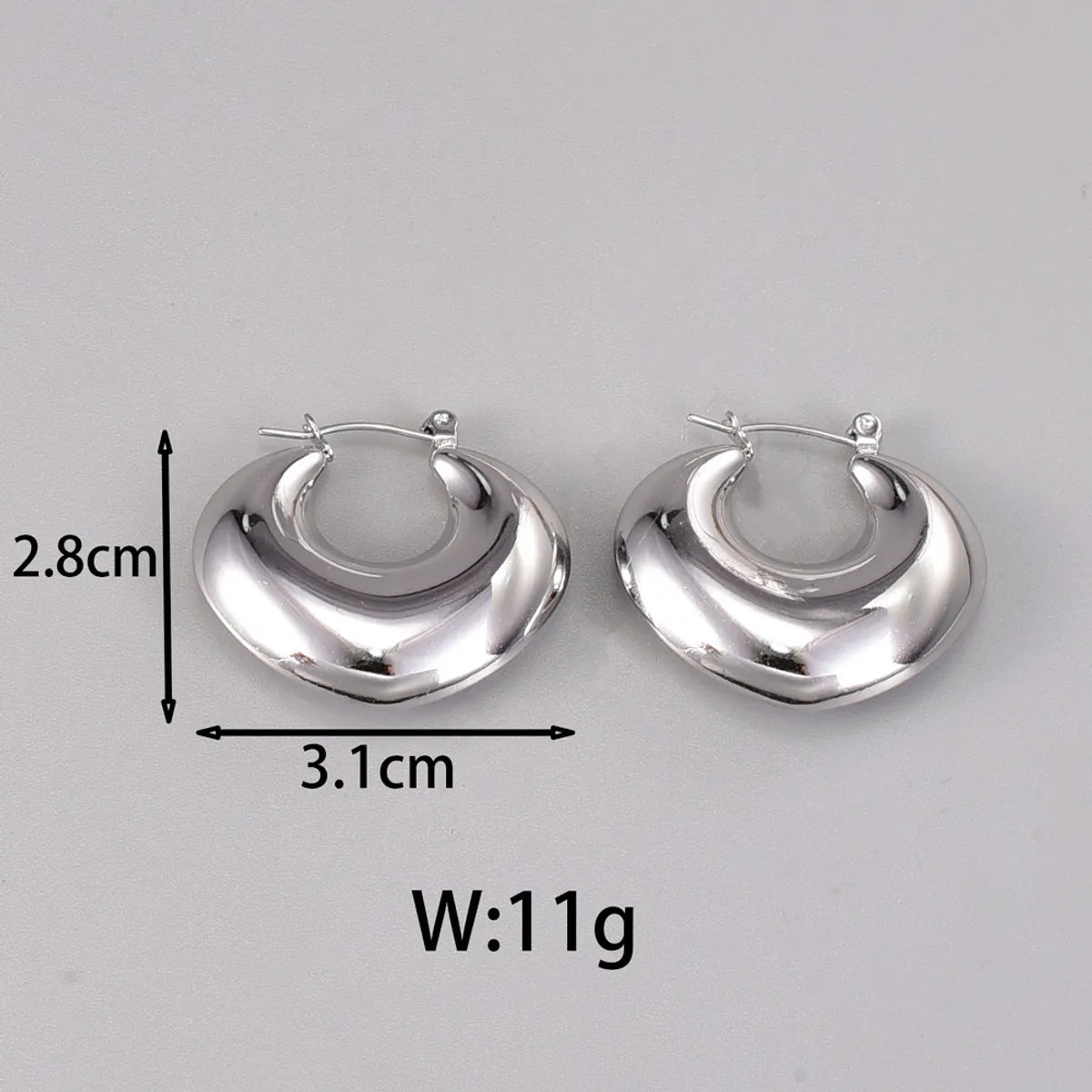 1 Pair Simple Style Classic Style C Shape Plating 304 Stainless Steel Titanium Steel 18K Gold Plated Ear Studs