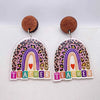 1 Pair Simple Style Classic Style Cartoon Character Letter Patchwork Arylic Drop Earrings