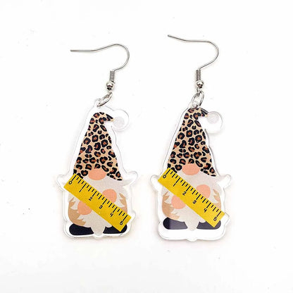 1 Pair Simple Style Classic Style Cartoon Character Letter Patchwork Arylic Drop Earrings