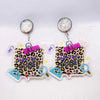 1 Pair Simple Style Classic Style Cartoon Character Letter Patchwork Arylic Drop Earrings