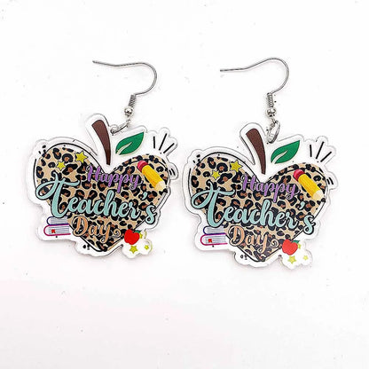 1 Pair Simple Style Classic Style Cartoon Character Letter Patchwork Arylic Drop Earrings