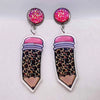 1 Pair Simple Style Classic Style Cartoon Character Letter Patchwork Arylic Drop Earrings