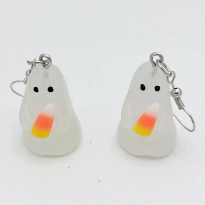 1 Pair Simple Style Classic Style Cartoon Character Printing Plastic Resin Drop Earrings