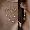 1 Pair Simple Style Classic Style Cherry Plating Inlay Zinc Alloy Rhinestones Gold Plated Ear Line