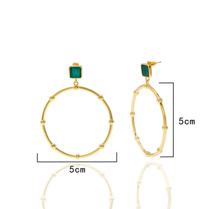 1 Pair Simple Style Classic Style Circle Plating Copper 18K Gold Plated Drop Earrings