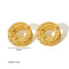 1 Pair Simple Style Classic Style Circle Polishing Plating 304 Stainless Steel 18K Gold Plated Ear Studs