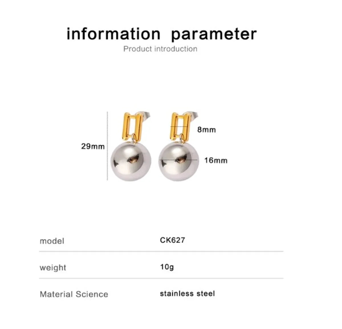 1 Pair Simple Style Classic Style Circle Rectangle 304 Stainless Steel 316 Stainless Steel  18K Gold Plated Drop Earrings