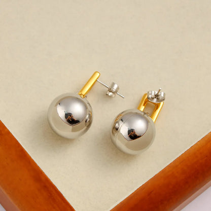 1 Pair Simple Style Classic Style Circle Rectangle 304 Stainless Steel 316 Stainless Steel  18K Gold Plated Drop Earrings