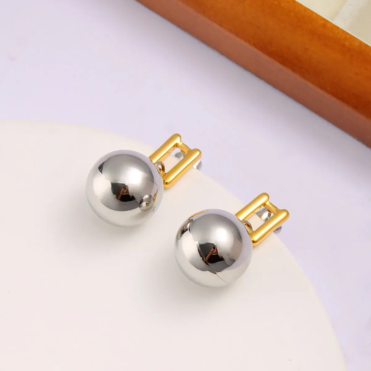 1 Pair Simple Style Classic Style Circle Rectangle 304 Stainless Steel 316 Stainless Steel  18K Gold Plated Drop Earrings