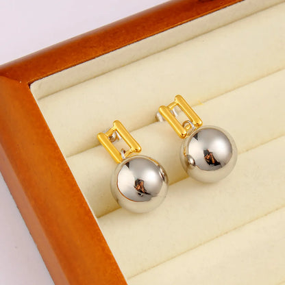 1 Pair Simple Style Classic Style Circle Rectangle 304 Stainless Steel 316 Stainless Steel  18K Gold Plated Drop Earrings