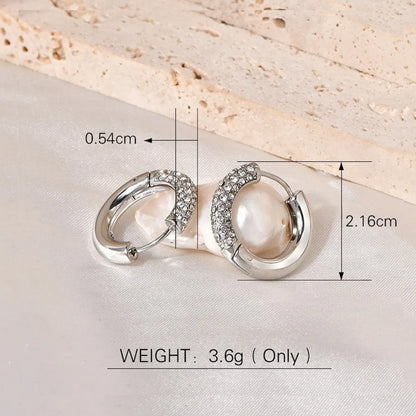 1 Pair Simple Style Classic Style Circle Round 304 Stainless Steel Earrings