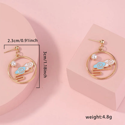 1 Pair Simple Style Classic Style Color Block Alloy Drop Earrings