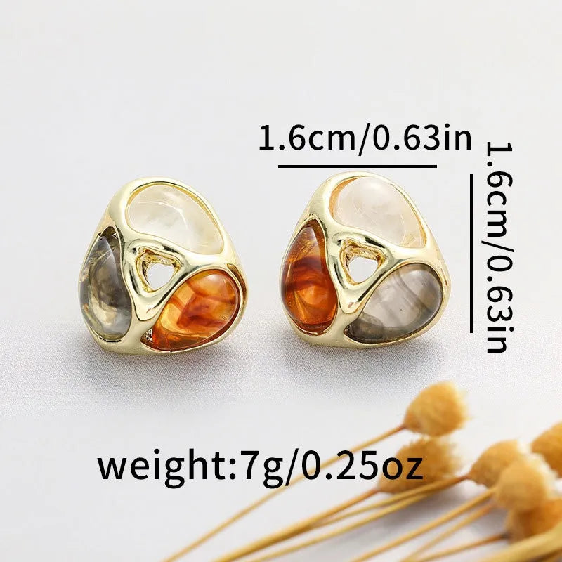 1 Pair Simple Style Classic Style Color Block Alloy Ear Studs