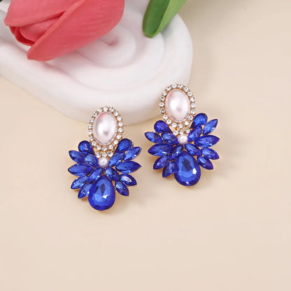 1 Pair Simple Style Classic Style Color Block Inlay Alloy Zircon Ear Studs