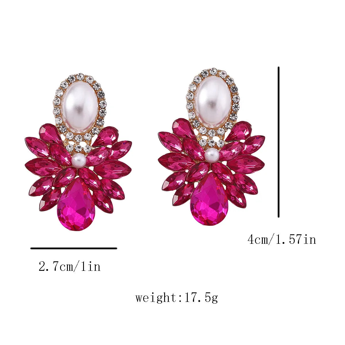 1 Pair Simple Style Classic Style Color Block Inlay Alloy Zircon Ear Studs