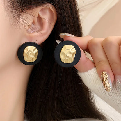 1 Pair Simple Style Classic Style Color Block Plating Alloy Gold Plated Ear Studs