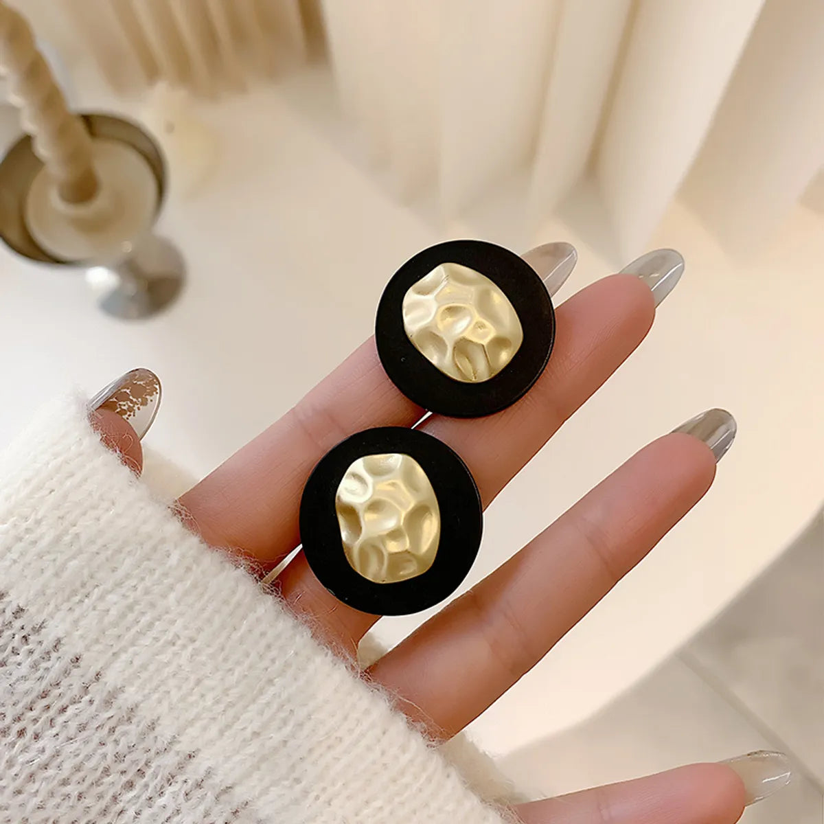 1 Pair Simple Style Classic Style Color Block Plating Alloy Gold Plated Ear Studs