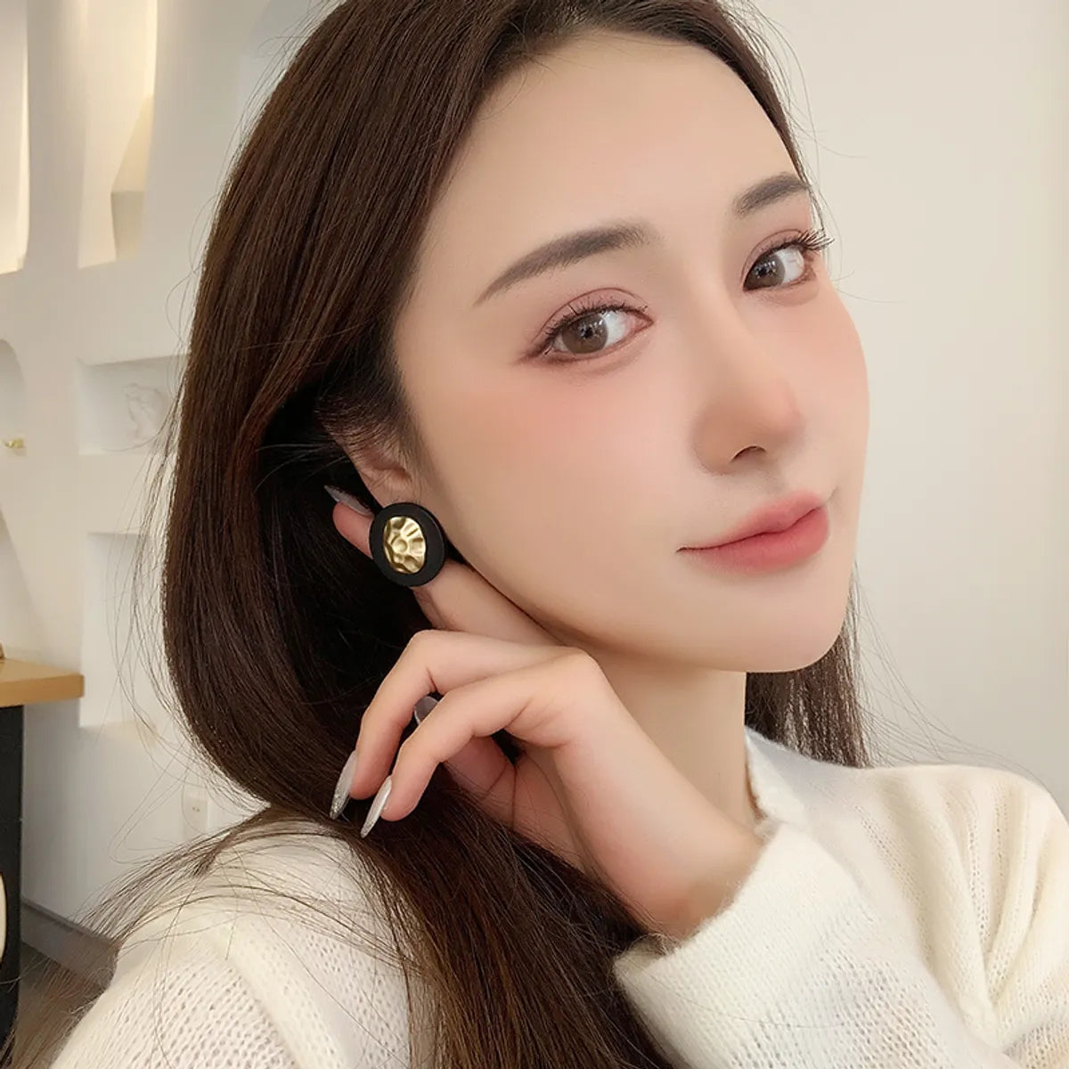 1 Pair Simple Style Classic Style Color Block Plating Alloy Gold Plated Ear Studs