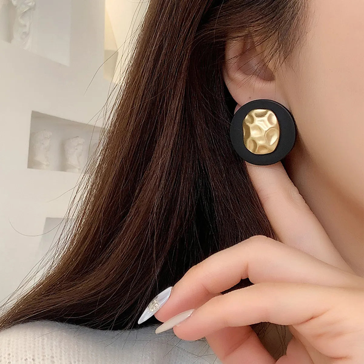 1 Pair Simple Style Classic Style Color Block Plating Alloy Gold Plated Ear Studs