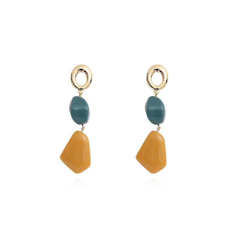 1 Pair Simple Style Classic Style Color Block Plating Copper 18K Gold Plated Drop Earrings