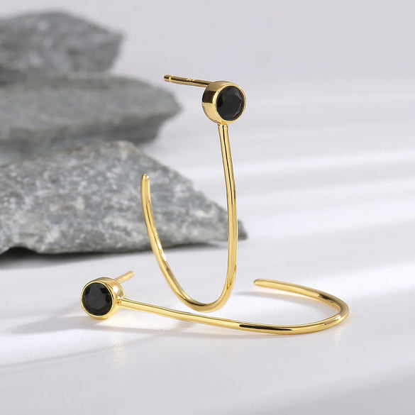 1 Pair Simple Style Classic Style Color Block Plating Sterling Silver Earrings