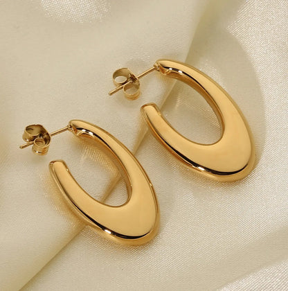 1 Pair Simple Style Classic Style Color Block Plating Titanium Steel Gold Plated Ear Studs