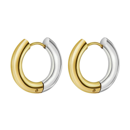 1 Pair Simple Style Classic Style Color Block Plating Titanium Steel Gold Plated Earrings