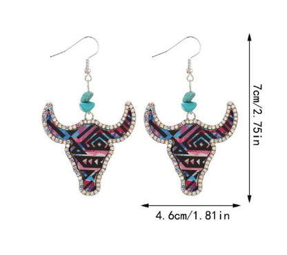 1 Pair Simple Style Classic Style Color Block Printing Pu Leather Zinc Alloy Drop Earrings