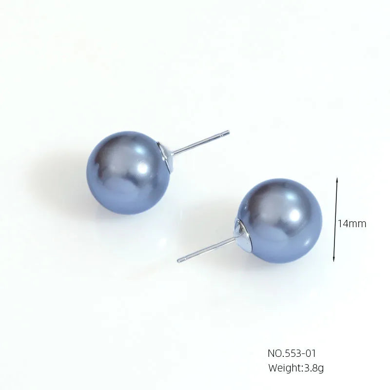 1 Pair Simple Style Classic Style Commute Ball Artificial Pearl Sterling Silver Ear Studs