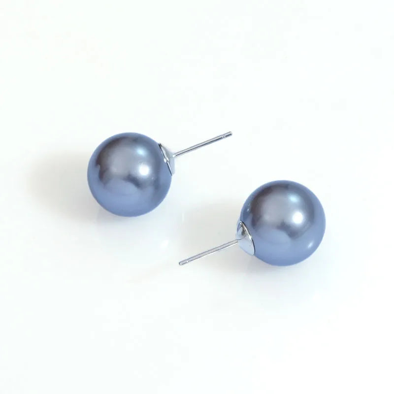 1 Pair Simple Style Classic Style Commute Ball Artificial Pearl Sterling Silver Ear Studs