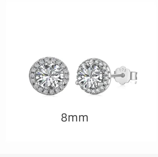 1 Pair Simple Style Classic Style Commute Geometric Heart Shape Plating Inlay Sterling Silver Zircon Ear Studs