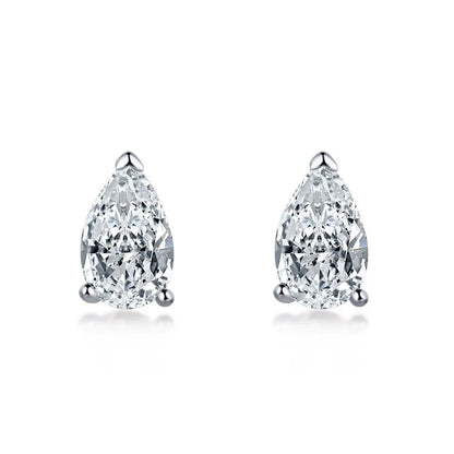 1 Pair Simple Style Classic Style Commute Geometric Heart Shape Plating Inlay Sterling Silver Zircon Ear Studs