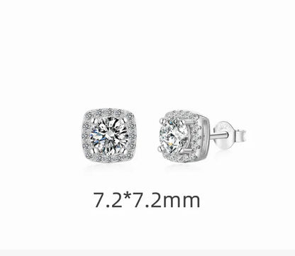 1 Pair Simple Style Classic Style Commute Geometric Heart Shape Plating Inlay Sterling Silver Zircon Ear Studs