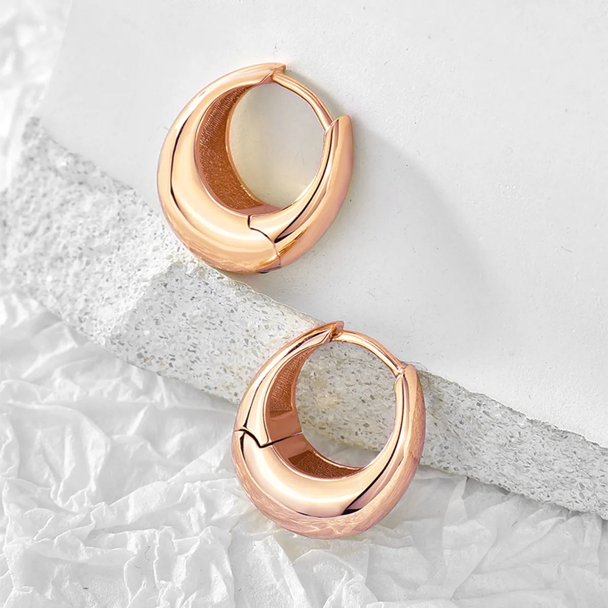 1 Pair Simple Style Classic Style Commute Geometric Plating Copper 18k Gold Plated Rose Gold Plated Silver Plated Earrings