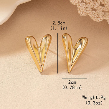 1 Pair Simple Style Classic Style Commute Heart Shape Alloy Ear Studs