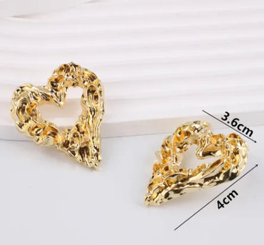 1 Pair Simple Style Classic Style Commute Heart Shape Plating Zinc Alloy Ear Studs