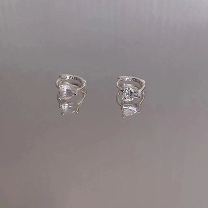 1 Pair Simple Style Classic Style Commute Solid Color Inlay Sterling Silver Zircon Ear Studs