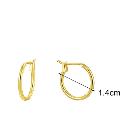 1 Pair Simple Style Classic Style Commute Solid Color Plating Copper 18k Gold Plated Hoop Earrings