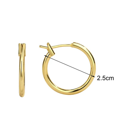 1 Pair Simple Style Classic Style Commute Solid Color Plating Copper 18k Gold Plated Hoop Earrings