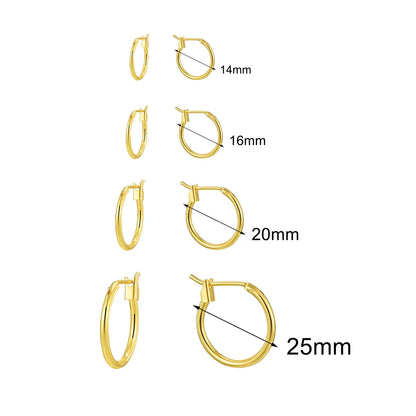 1 Pair Simple Style Classic Style Commute Solid Color Plating Copper 18k Gold Plated Hoop Earrings