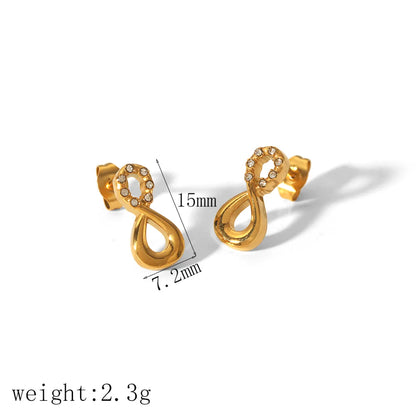 1 Pair Simple Style Classic Style Fish Tail Plating 304 Stainless Steel Zircon 18K Gold Plated Drop Earrings