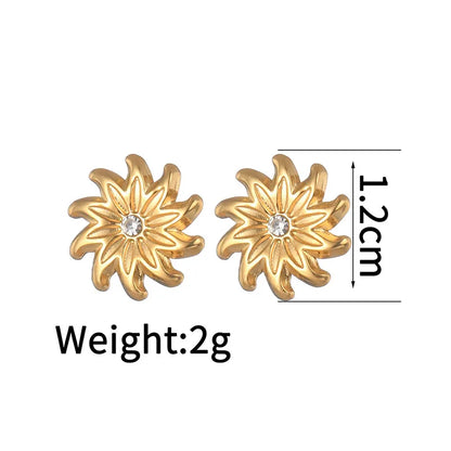 1 Pair Simple Style Classic Style Flower 304 Stainless Steel Ear Studs