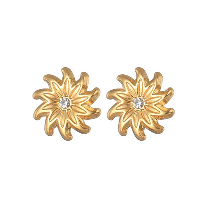 1 Pair Simple Style Classic Style Flower 304 Stainless Steel Ear Studs