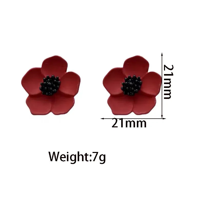 1 Pair Simple Style Classic Style Flower Alloy Ear Studs