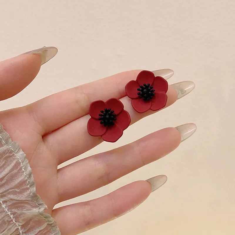 1 Pair Simple Style Classic Style Flower Alloy Ear Studs