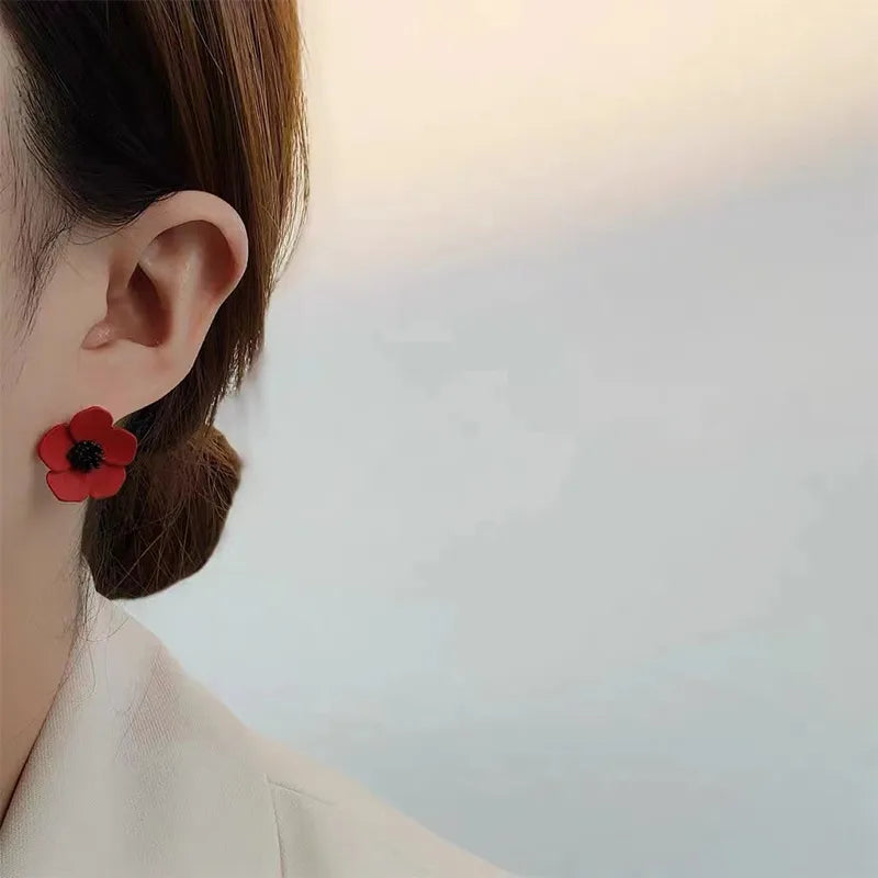 1 Pair Simple Style Classic Style Flower Alloy Ear Studs