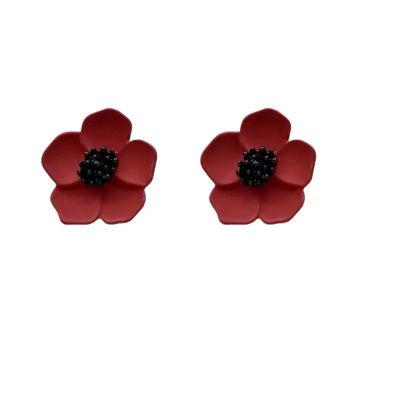 1 Pair Simple Style Classic Style Flower Alloy Ear Studs