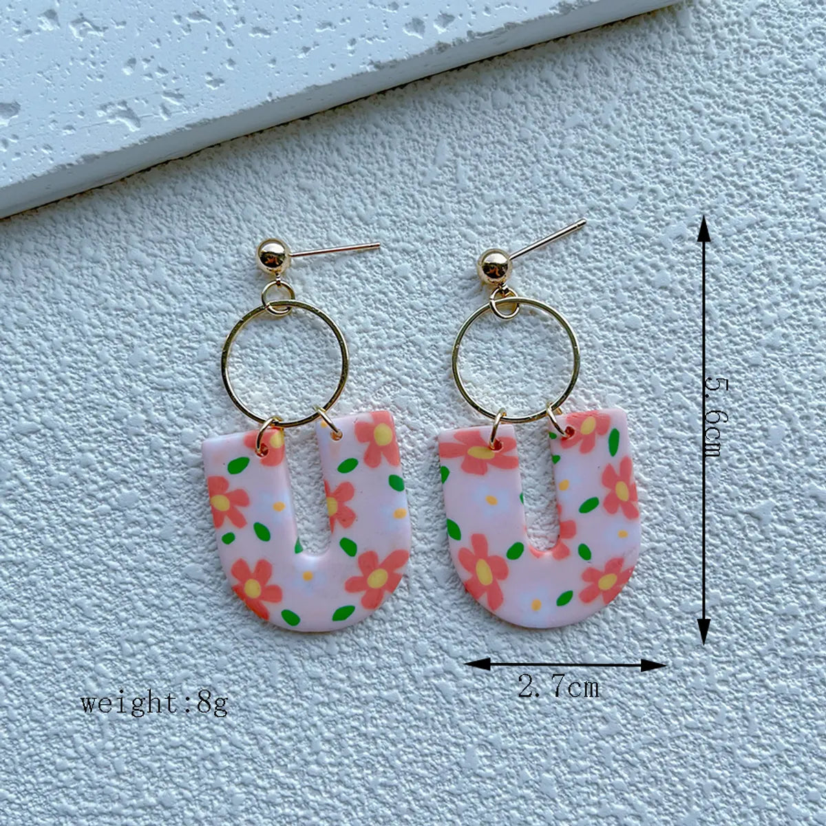 1 Pair Simple Style Classic Style Flower Handmade Soft Clay Drop Earrings